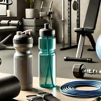 Assorted fitness and training equipment for strength and cardio workouts in a bright studio.