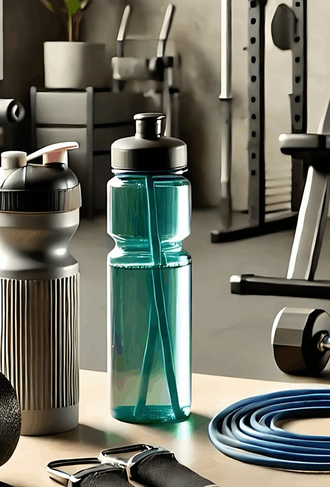 Assorted fitness and training equipment for strength and cardio workouts in a bright studio.