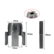 Metal fitting with dimensions labeled on a white background