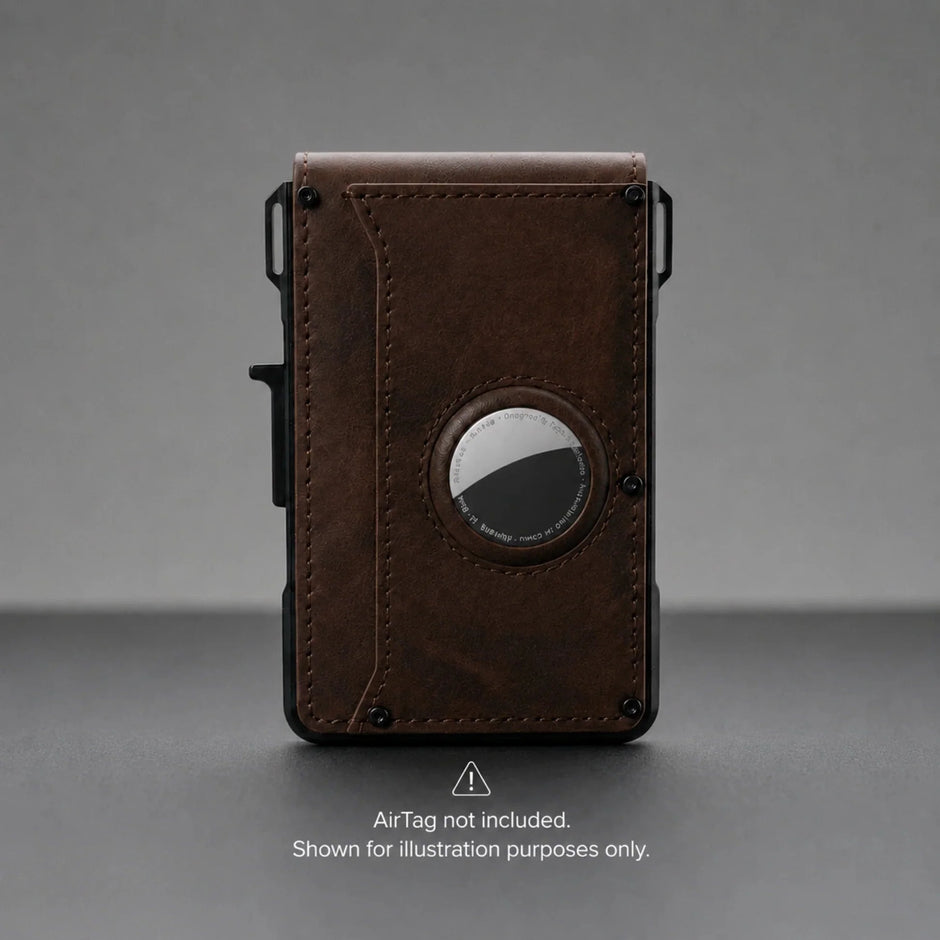 Minimalist Wallet – Maximum Capacity. Minimal Footprint Brown AirTag