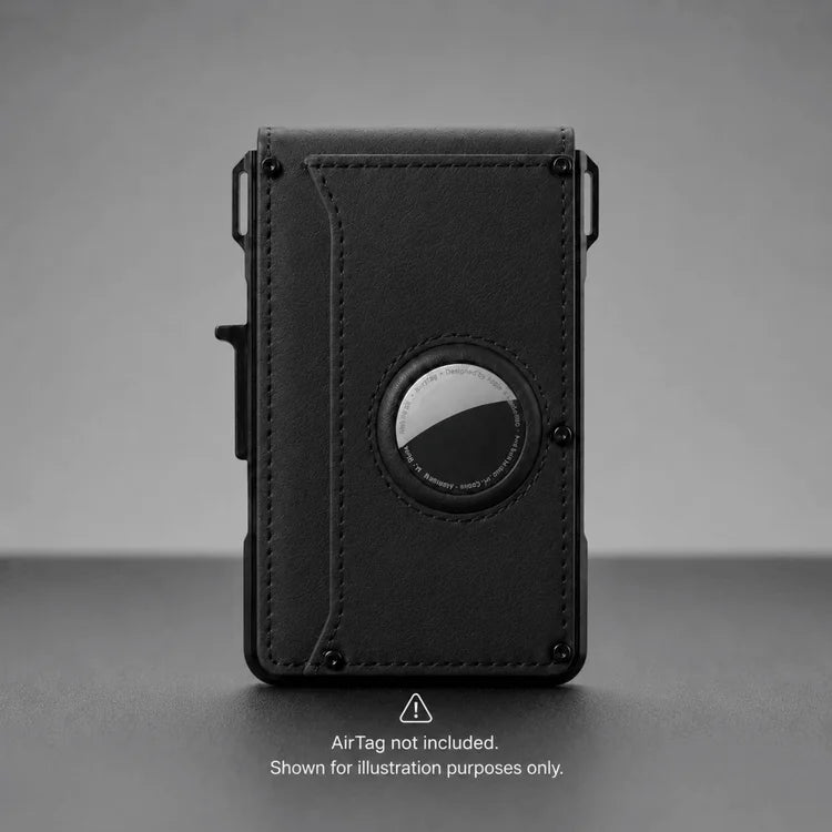 Minimalist Wallet – Maximum Capacity. Minimal Footprint Black AirTag