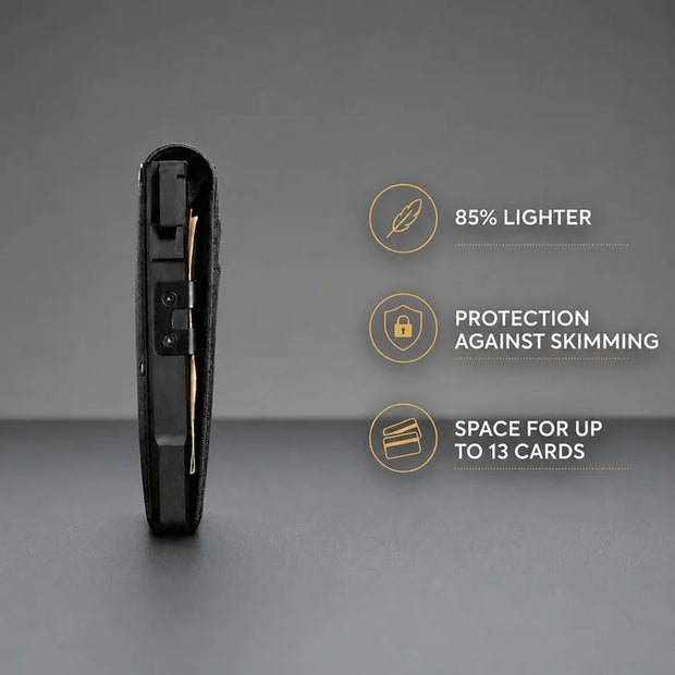 Minimalist Wallet – Maximum Capacity on black background
