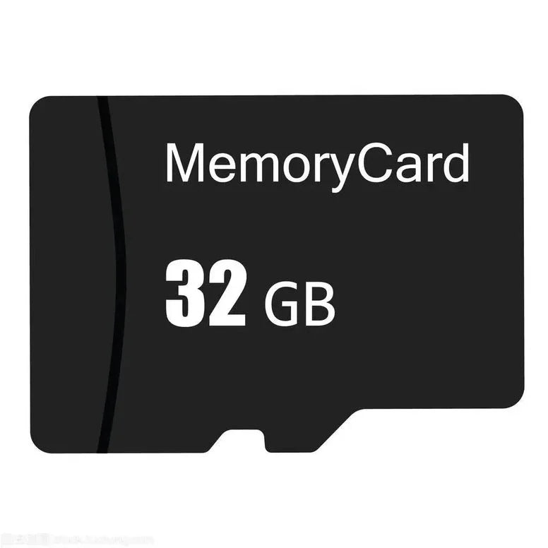 32GB memory card with 'MemoryCard' text on a white background