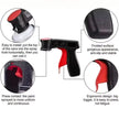 Black and red spray gun with detailed features on a white background