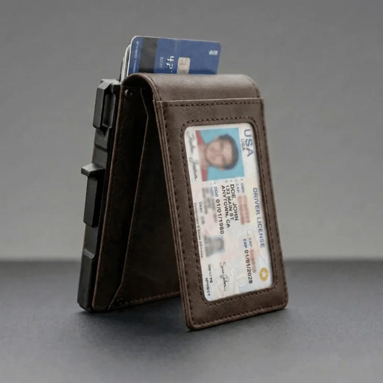 Minimalist Wallet – Maximum Capacity. Minimal Footprint on black table