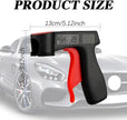 Car spray gun with measurements on a car background