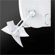 White cleaning brush with bristle head attached to a black background
