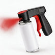 Spray gun with red trigger and white body on a white background
