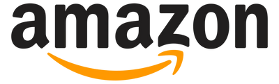 Amazon logo with black text and orange arrow on a white background