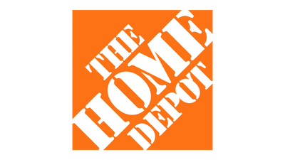 The Home Depot logo on an orange background