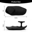 Black product with dimensions labeled on a white background