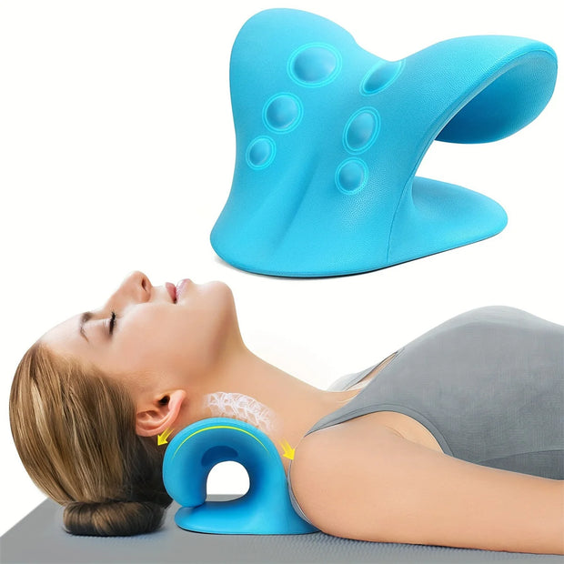 C-Shaped Pillow Neck and Shoulder Relaxer, Cervical Traction Device for TMJ Pain Relief and Cervical Spine Alignment, Chiropract