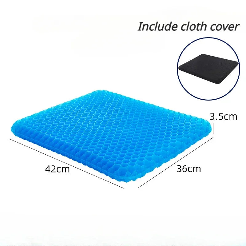 Gel Seat Cushion Double Thick Egg Gel Summer Cushion for Pressure Relief Breathable Chair Pad Car Seat Office Chair Soft Cushion