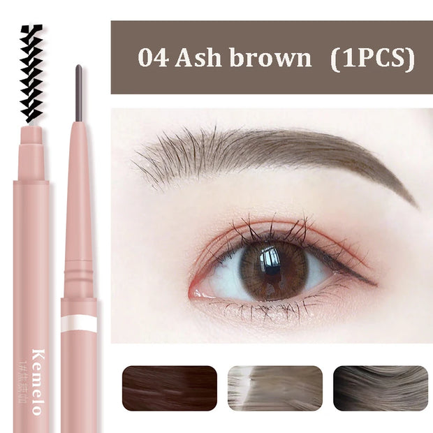 1.5mm Ultra Fine Double-Ended Eyebrow Pencil Automatic Rotating Natural Waterproof Long Lasting Professional Eyebrow Pen Makeup