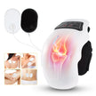 Electrotherapy device with digital display and applicator pads on a white background
