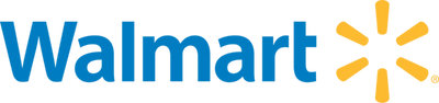 Walmart logo with blue text and yellow starburst icon