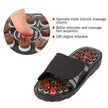 Massage slipper with silicone massage columns and text on a white background