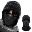 Black balaclava with face mask worn by a person in cold weather, with sunglasses inside.
