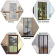 Hexagonal grid showing magnetic screen doors in various rooms of a house.
