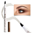 Eyebrow pen with close-up of eye wearing brown makeup