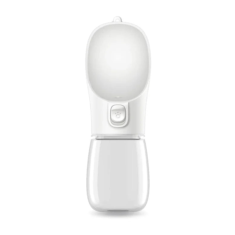 White handheld device with a light on a white background