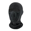Black balaclava with a face mask on a white background