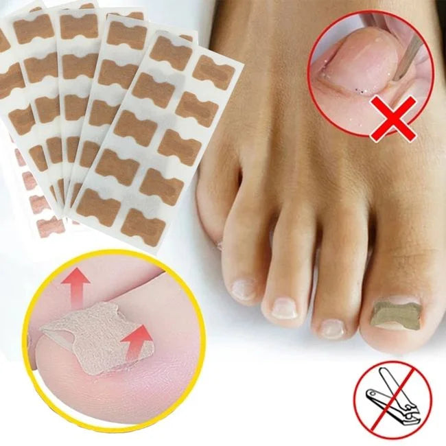 Toenail care product with foot and close-up illustrations on a white background