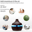 Aroma diffuser with text on its benefits and usage scenarios on a white background