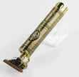 Decorative gold razor on a white background