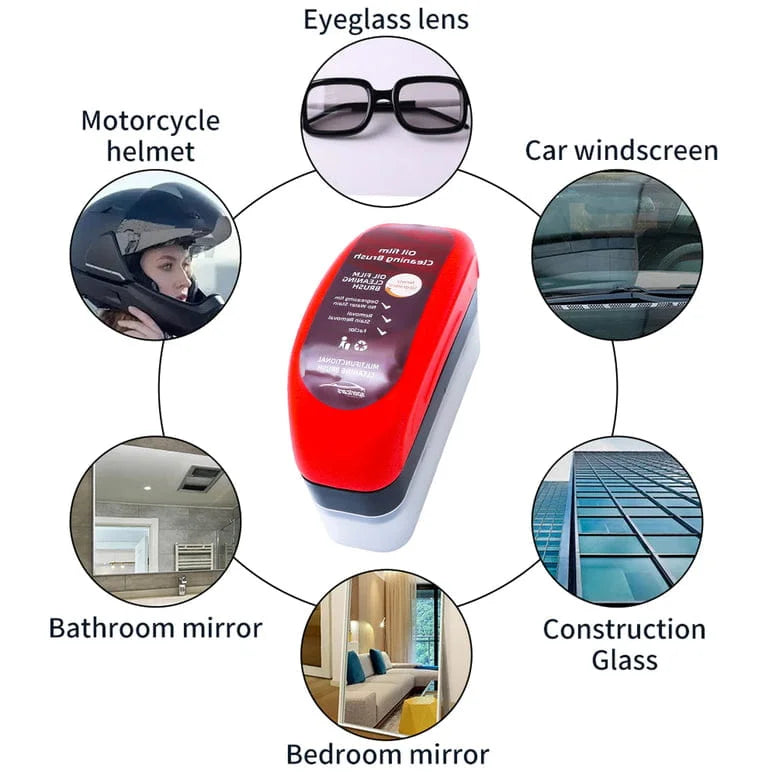 Red device with various application scenarios labeled on a white background