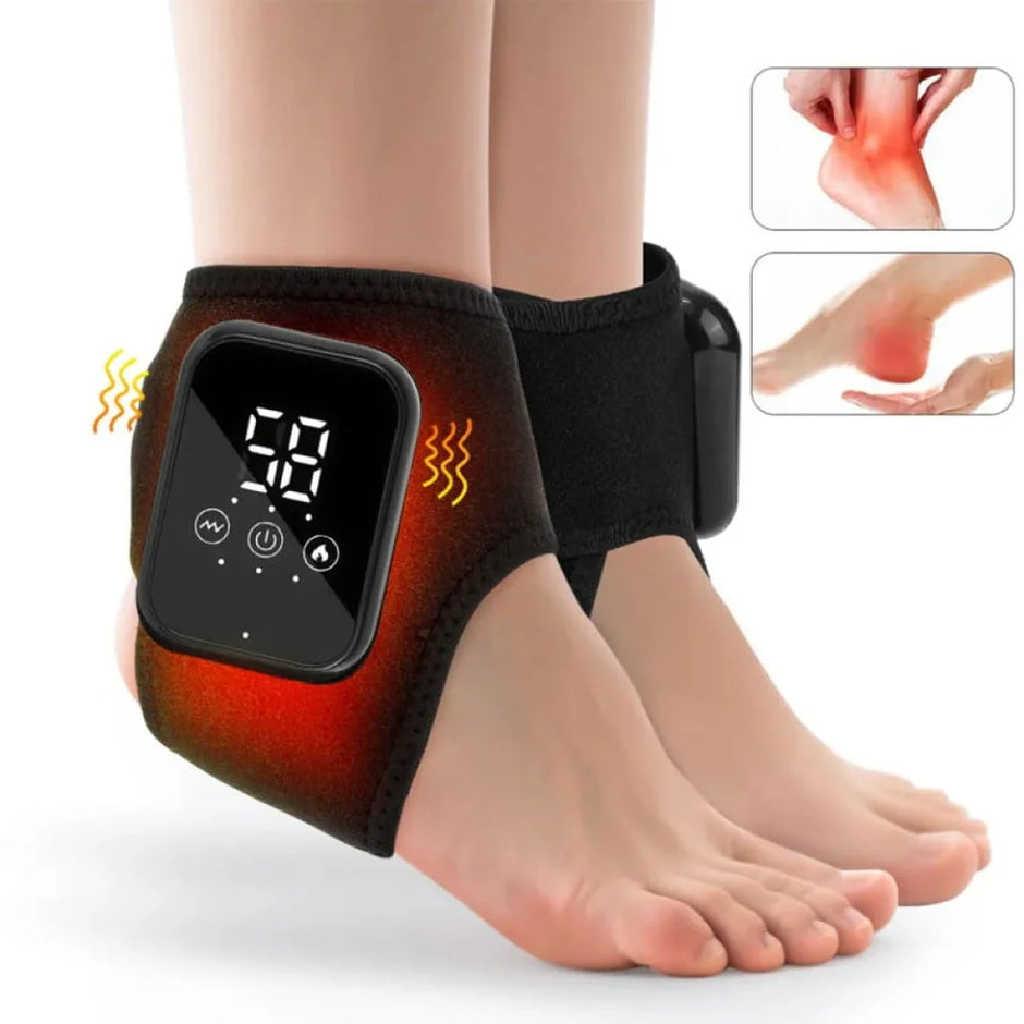 Digital ankle massager with digital display on a white background