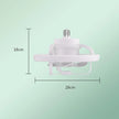 LED light bulb with dimensions on a green background