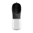 Black and clear pet water bottle on a white background