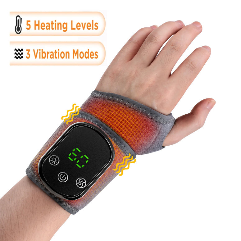 Electric Heating Ankle Guard 5 Levels Hot Compress Vibration Massage Wrist Ankle Brace Hand Foot Protect Rechargeable Wristband