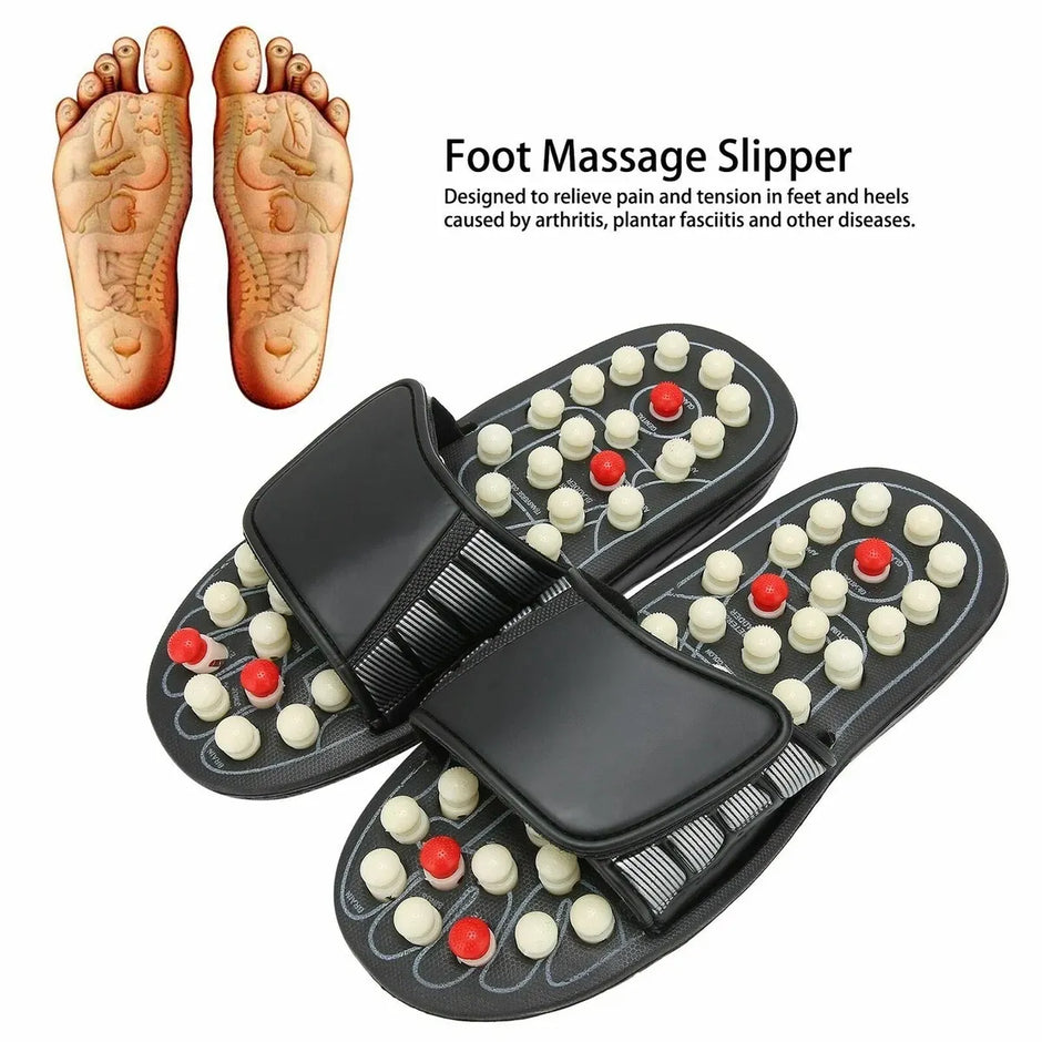 Foot massage slipper with acupressure nodes on a white background
