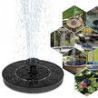 Solar water fountain with images of water features in different settings